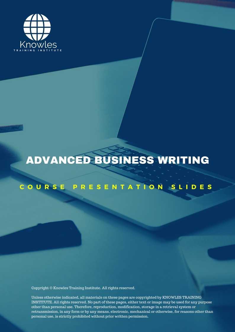Advanced Business Writing Training Course in Sweden Presentation Slides