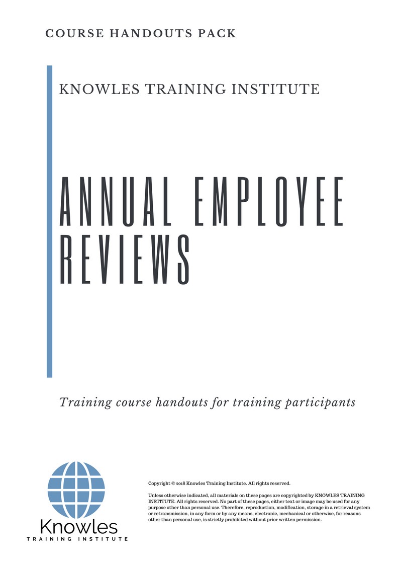 Annual Employee Reviews Course in Sweden Handouts
