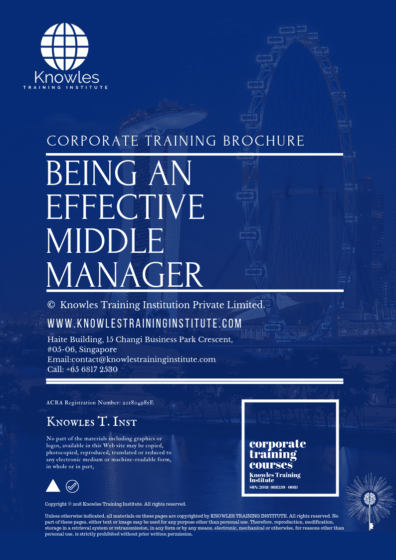 Being an Effective Middle Manager Training Course in Sweden Brochure