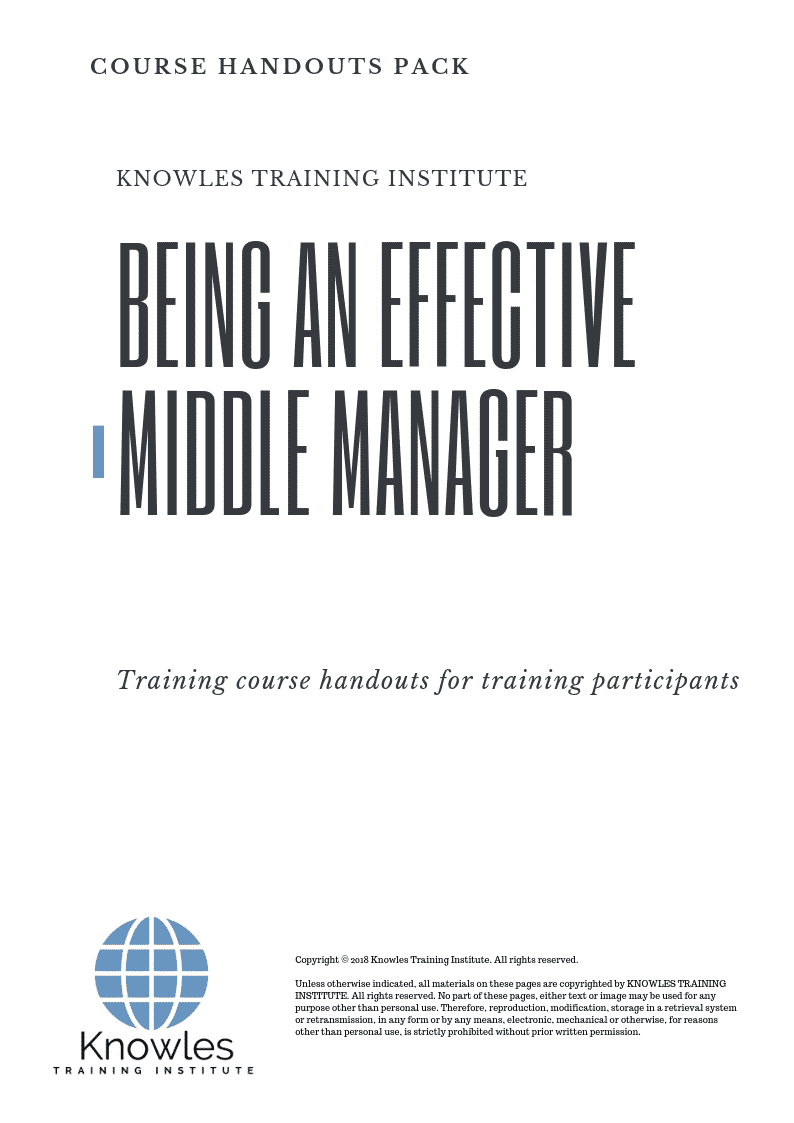 Being an Effective Middle Manager Training Course in Sweden Handouts
