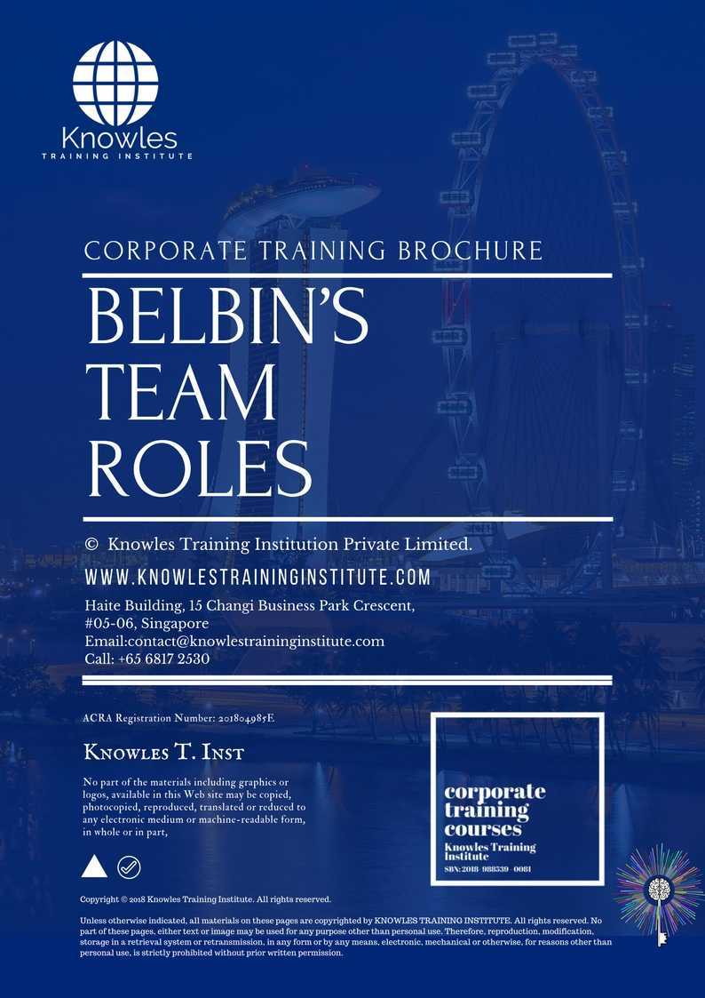 Belbin’S Team Roles Training Course in Sweden Brochure
