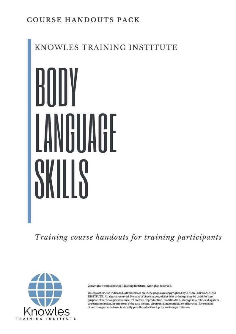 Body Language Skills Training Course in Sweden Handouts