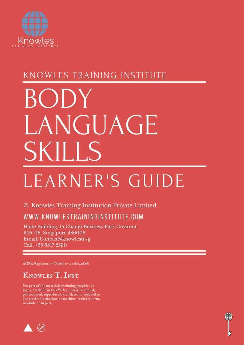 Body Language Skills Training Course in Sweden Learner’s Guide