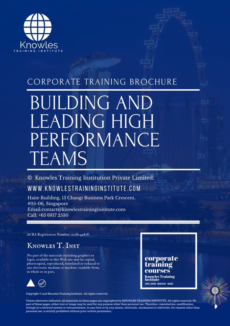 Building And Leading High Performance Teams Training Course in Sweden Brochure
