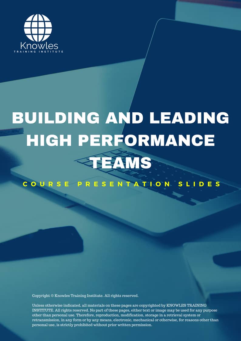 Building And Leading High Performance Teams Training Course in Sweden Presentation Slides