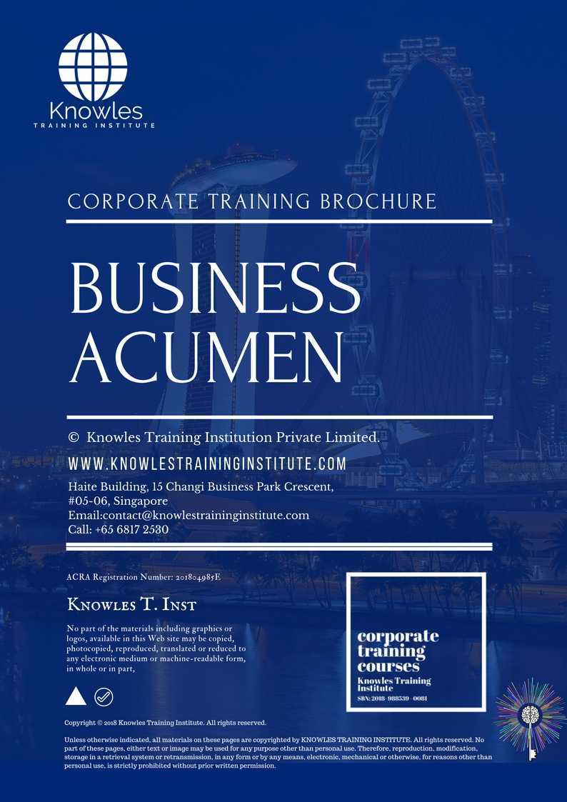 Business Acumen Training Course in Sweden Brochure