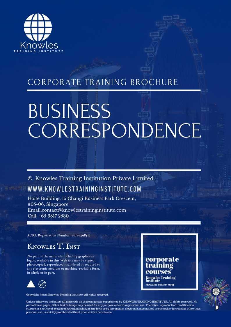 Business Correspondence Training Course in Sweden Brochure