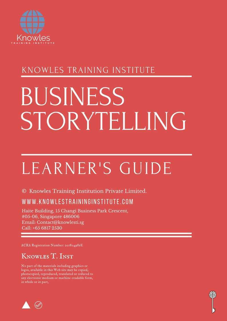 Business Sorytelling Training Course in Sweden Learner’s Guide