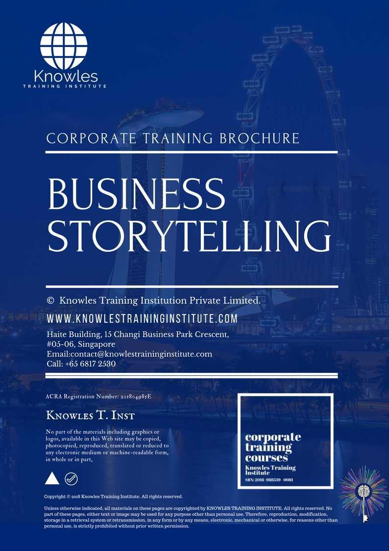 Business Storytelling Training Course in Sweden Brochure