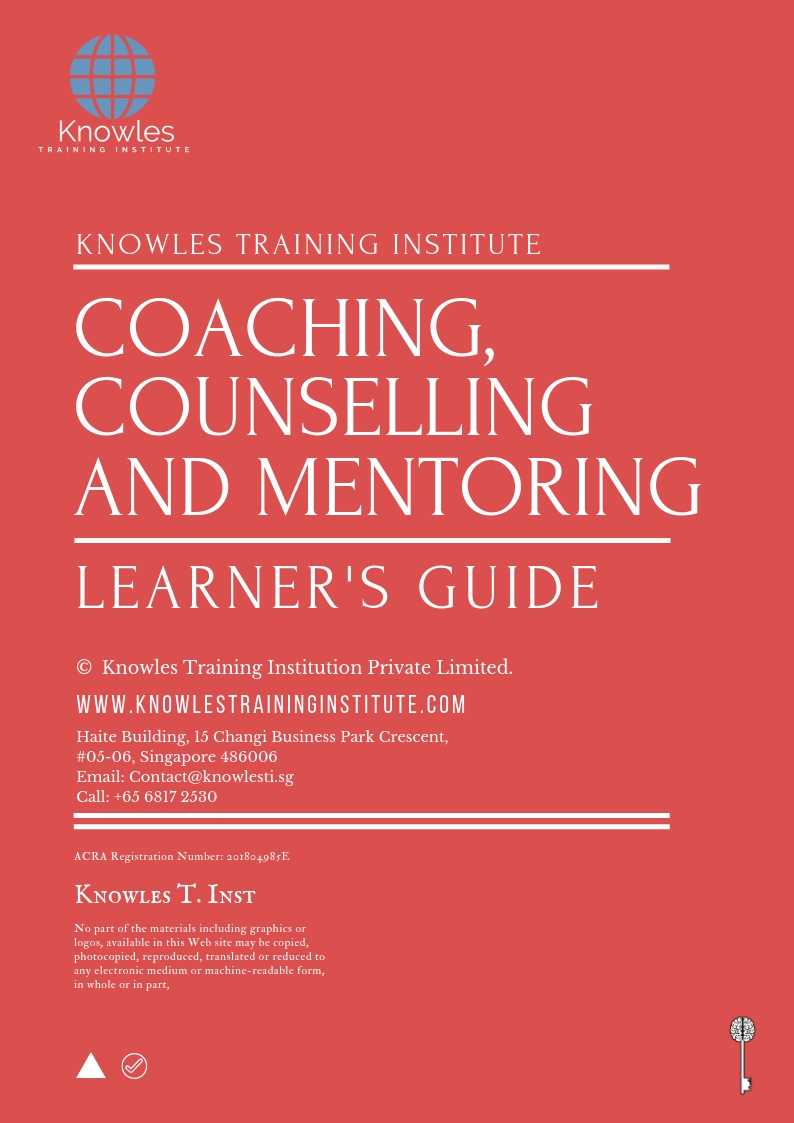 Coaching, Counselling And Mentoring Course in Sweden Learner’s Guide