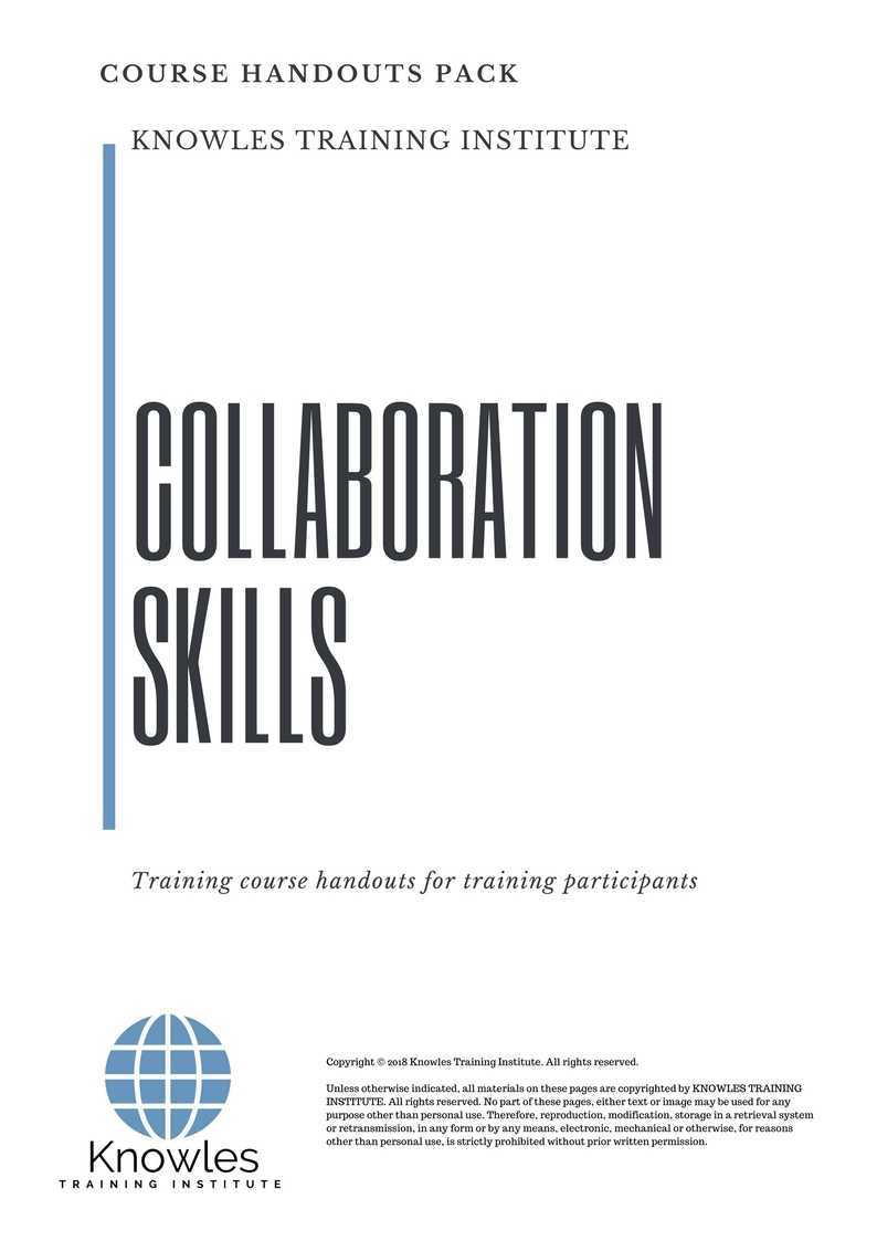 Collaboration Skills Training Course in Sweden Handouts