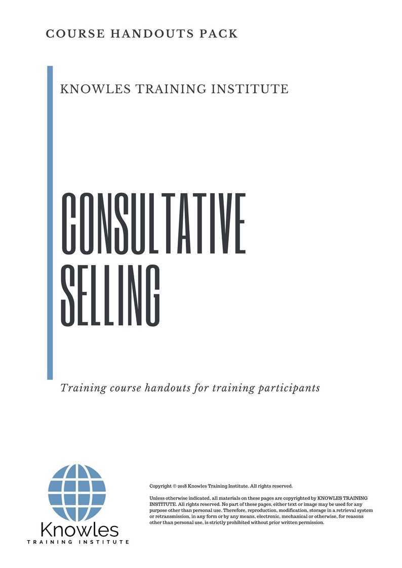 Consultative Selling Training Course in Sweden Handouts