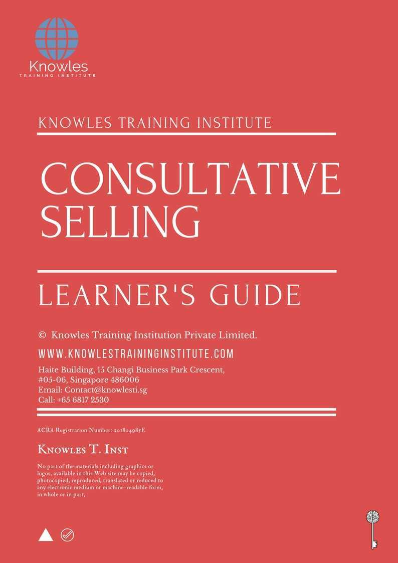 Consultative Selling Training Course in Sweden Learner’s Guide