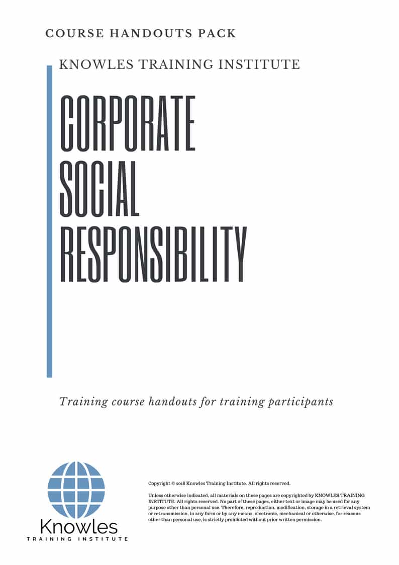 Corporate Social Responsibility Training Course in Sweden Handouts