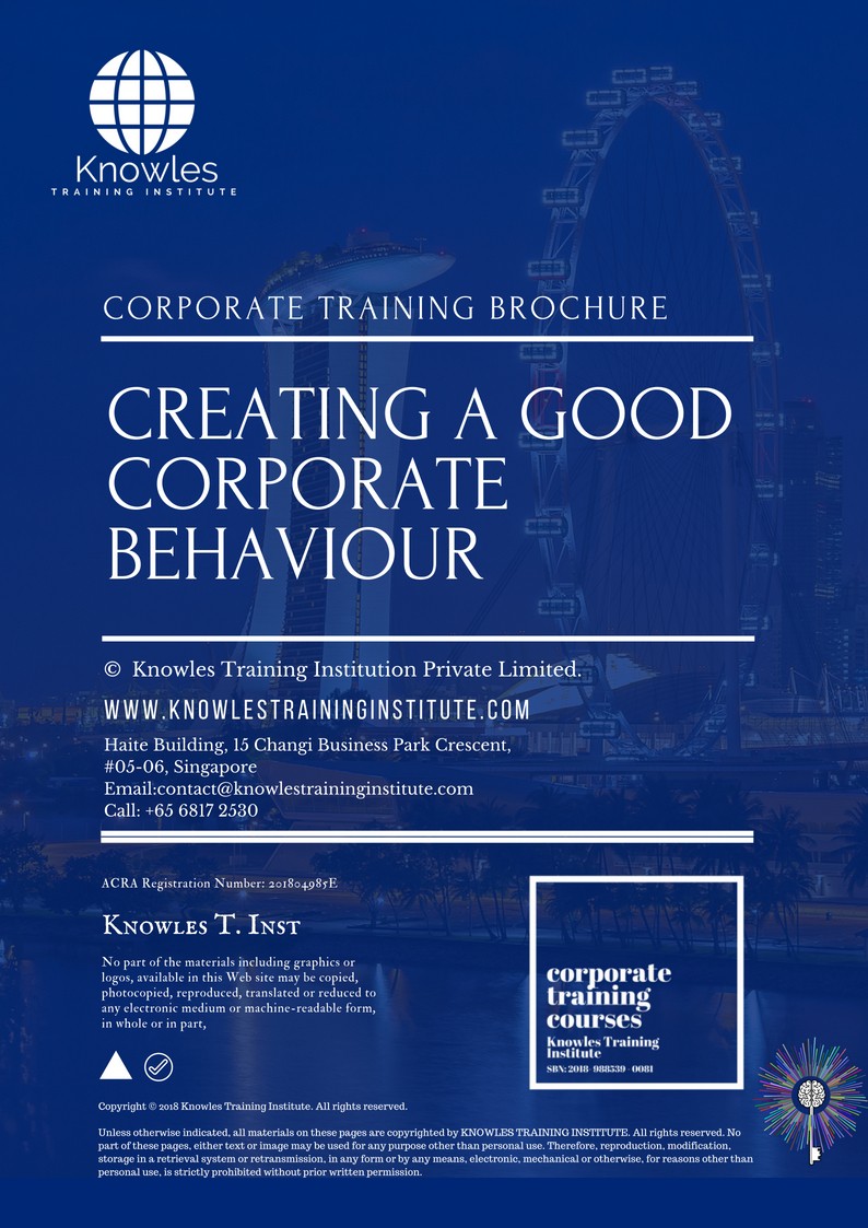 Course Brochure For Creating A Good Corporate Behaviour Training Course in Sweden