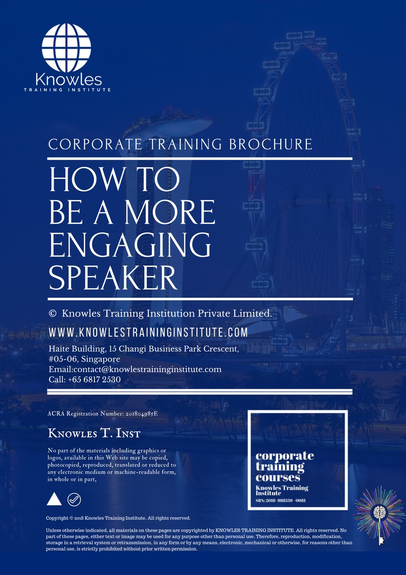 Course Brochure For How To Be A More Engaging Speaker Course in Sweden
