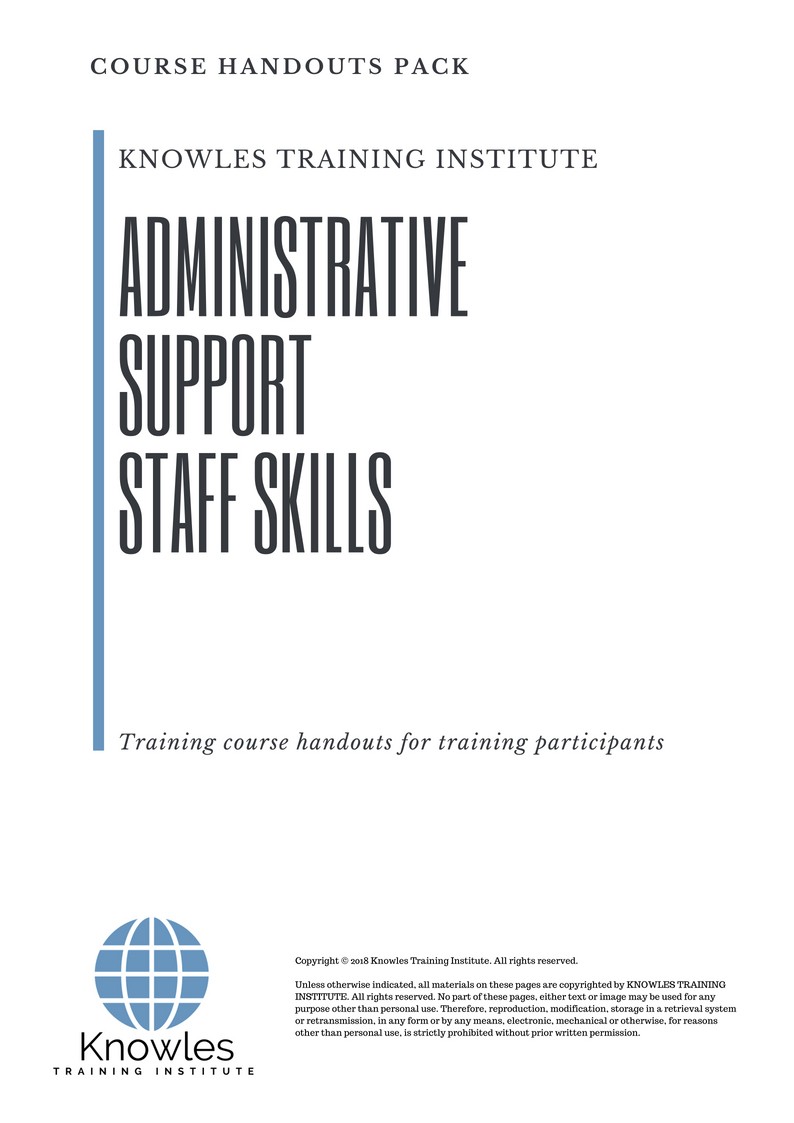 Course Handouts For Administrative Support Staff Skills in Sweden
