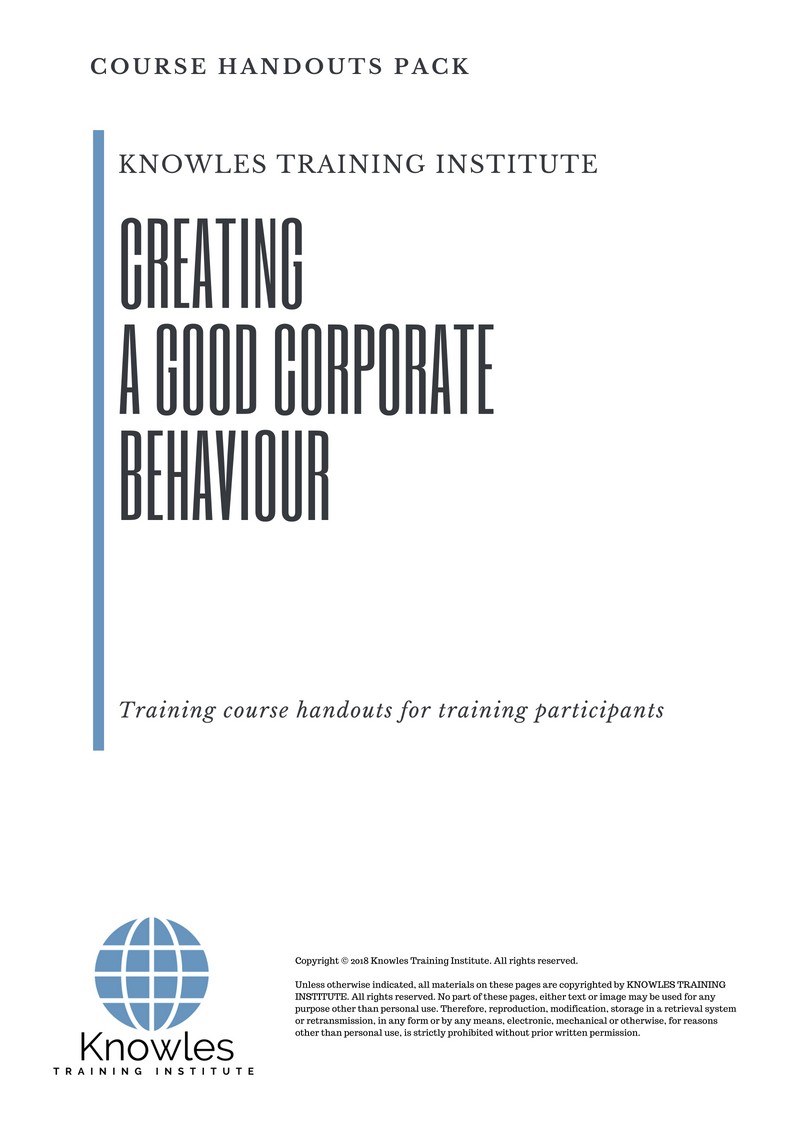 Course Handouts For Creating A Good Corporate Behaviour Course in Sweden