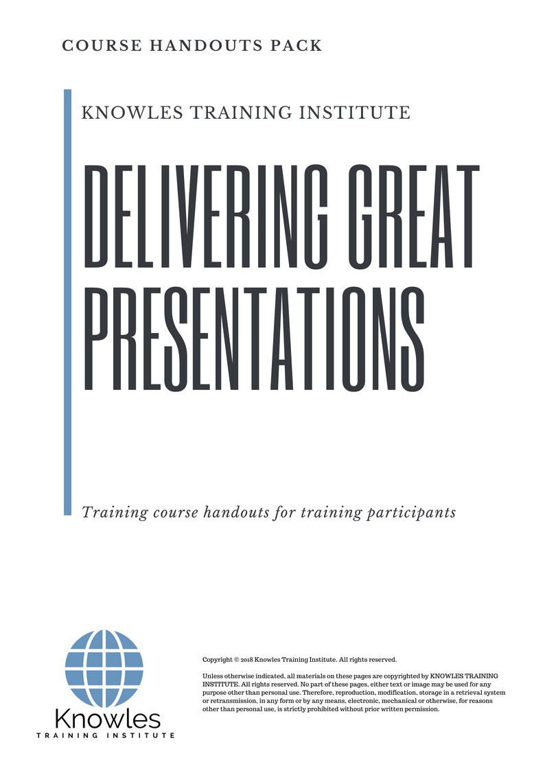 Course Handouts For Delivering Great Presentations Course in Sweden