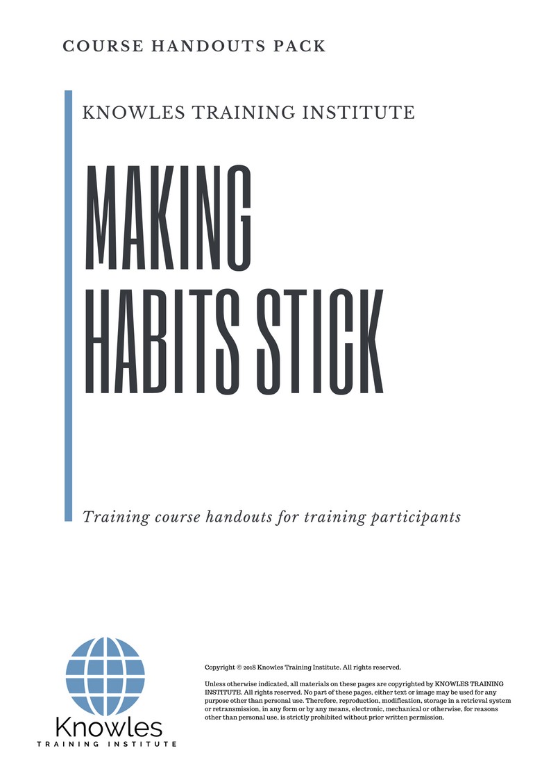 Course Handouts For Making Habits Stick Course in Sweden