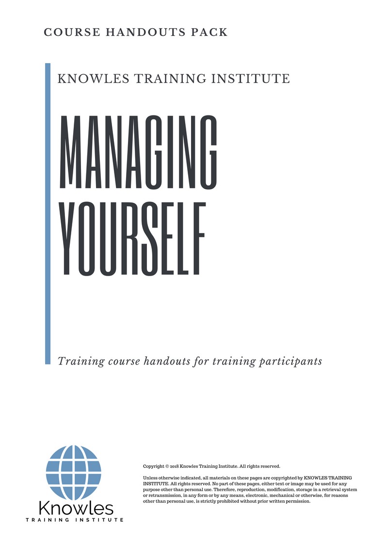 Course Handouts For Managing Yourself Training Course in Sweden