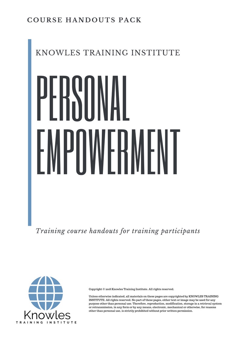 Course Handouts For Personal Empowerment Training Course in Sweden