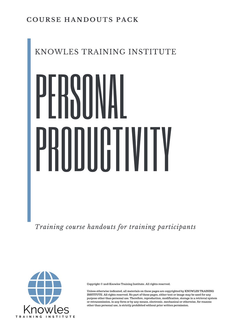 Course Handouts For Personal Productivity Training Course in Sweden