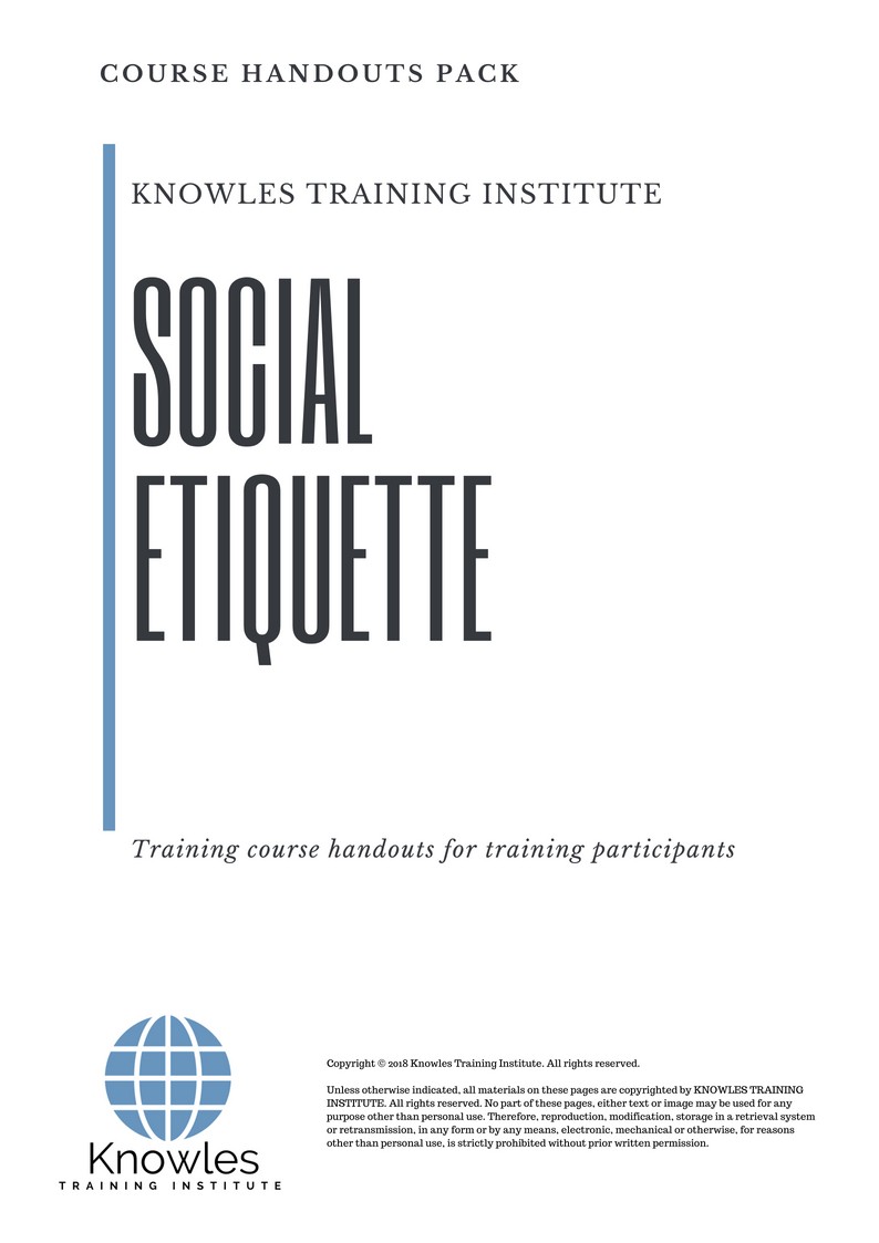 Course Handouts For Social Etiquette Course in Sweden