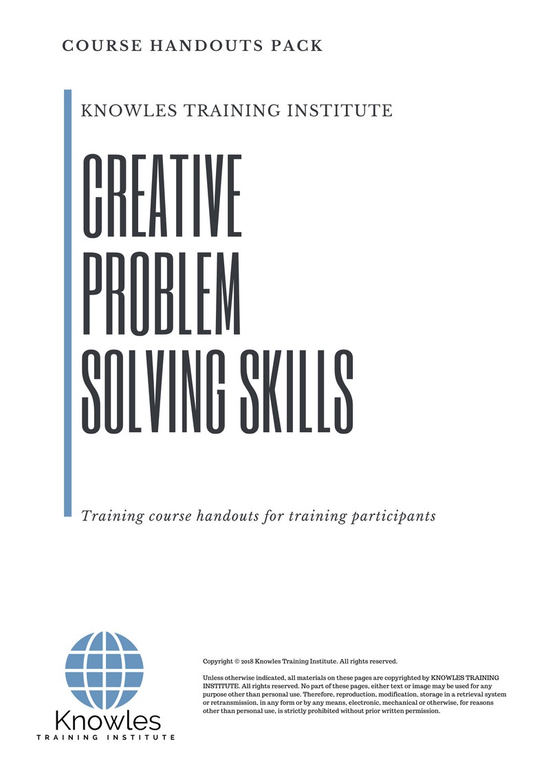 Creative Problem Solving Skills Training Course in Sweden Handouts