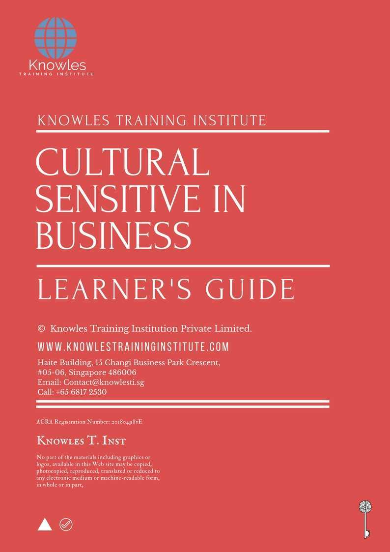 Cultural Sensitive In Business Training Course in Sweden Learner’s Guide