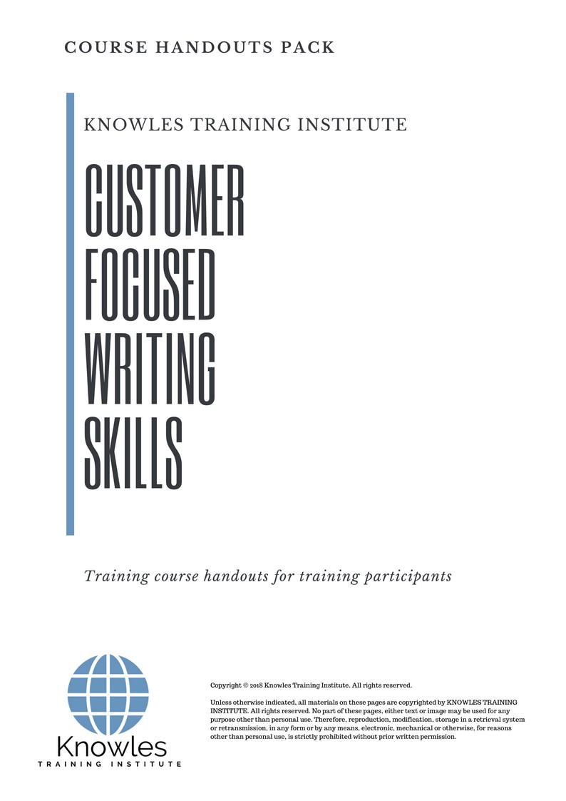Customer Focused Writing Skills Course in Sweden Handouts