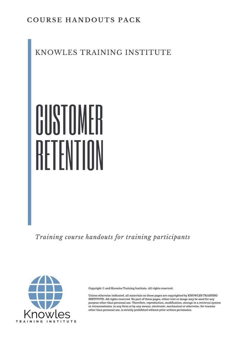 Customer Retention Course in Sweden Handouts