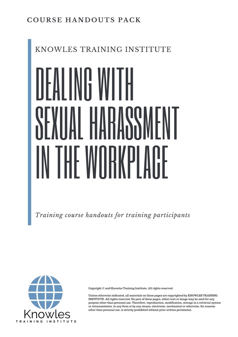 Dealing With Sexual Harassment In The Workplace Course in Sweden Handouts