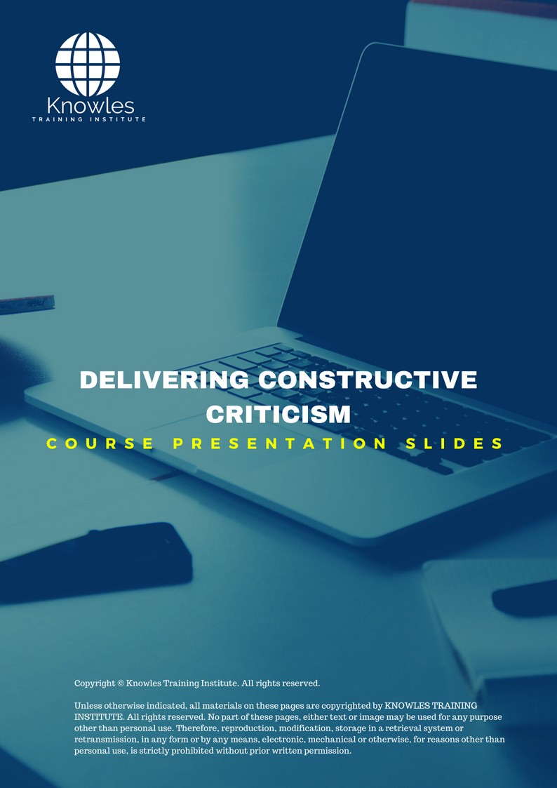 Delivering Constructive Criticism PPT in Sweden Slides Used During Course