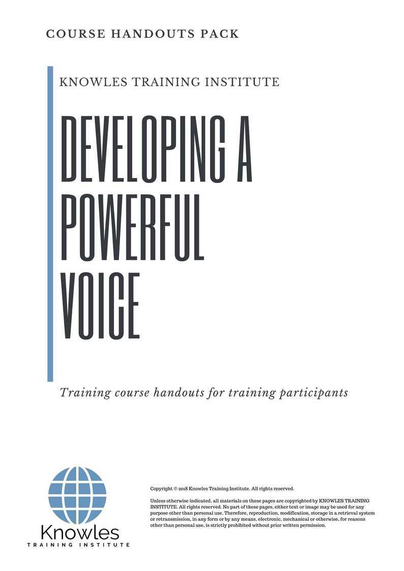 Developing A Powerful Voice Training Course in Sweden Handouts