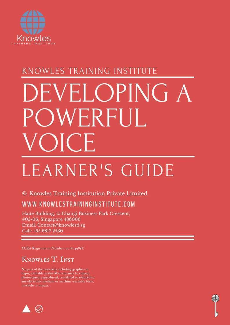 Developing A Powerful Voice Training Course in Sweden Learner’s Guide