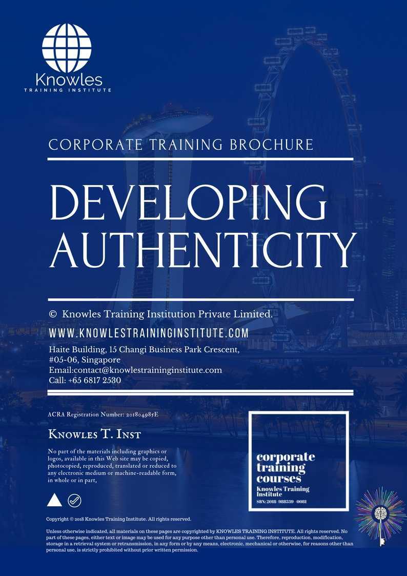 Developing Authnticity Training Course in Sweden Brochure