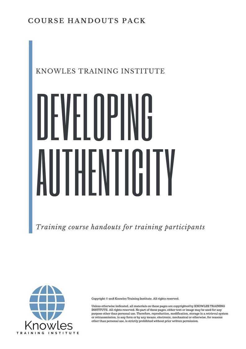 Developing Authnticity Training Course in Sweden Handouts