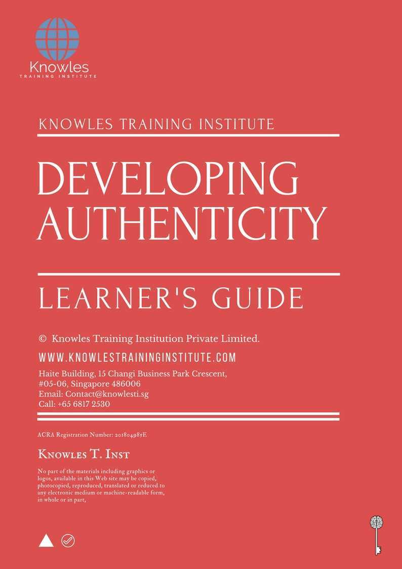 Developing Authnticity Training Course in Sweden Learner’s Guide