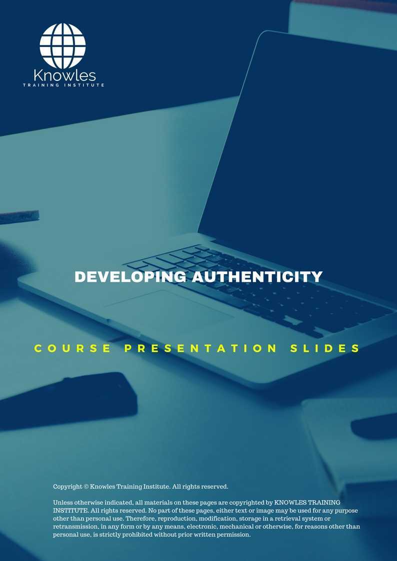 Developing Authnticity Training Course in Sweden Presentation Slides