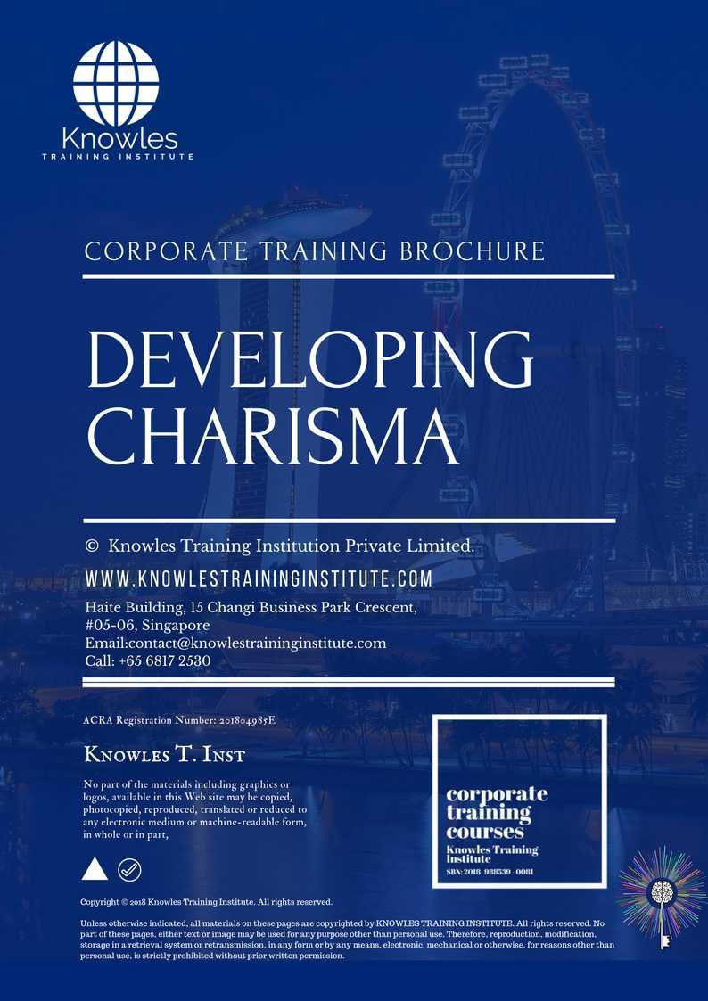 Developing Charisma Training Course in Sweden Brochure