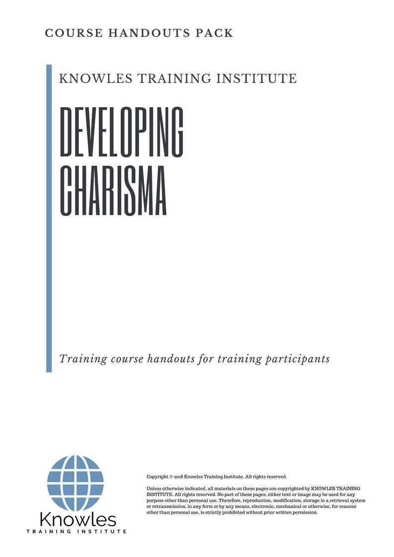 Developing Charisma Training Course in Sweden Handouts