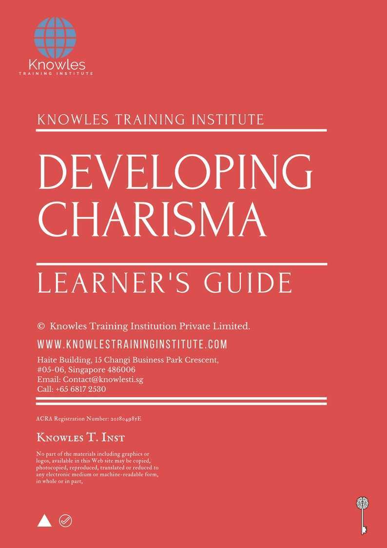 Developing Charisma Training Course in Sweden Learner’s Guide