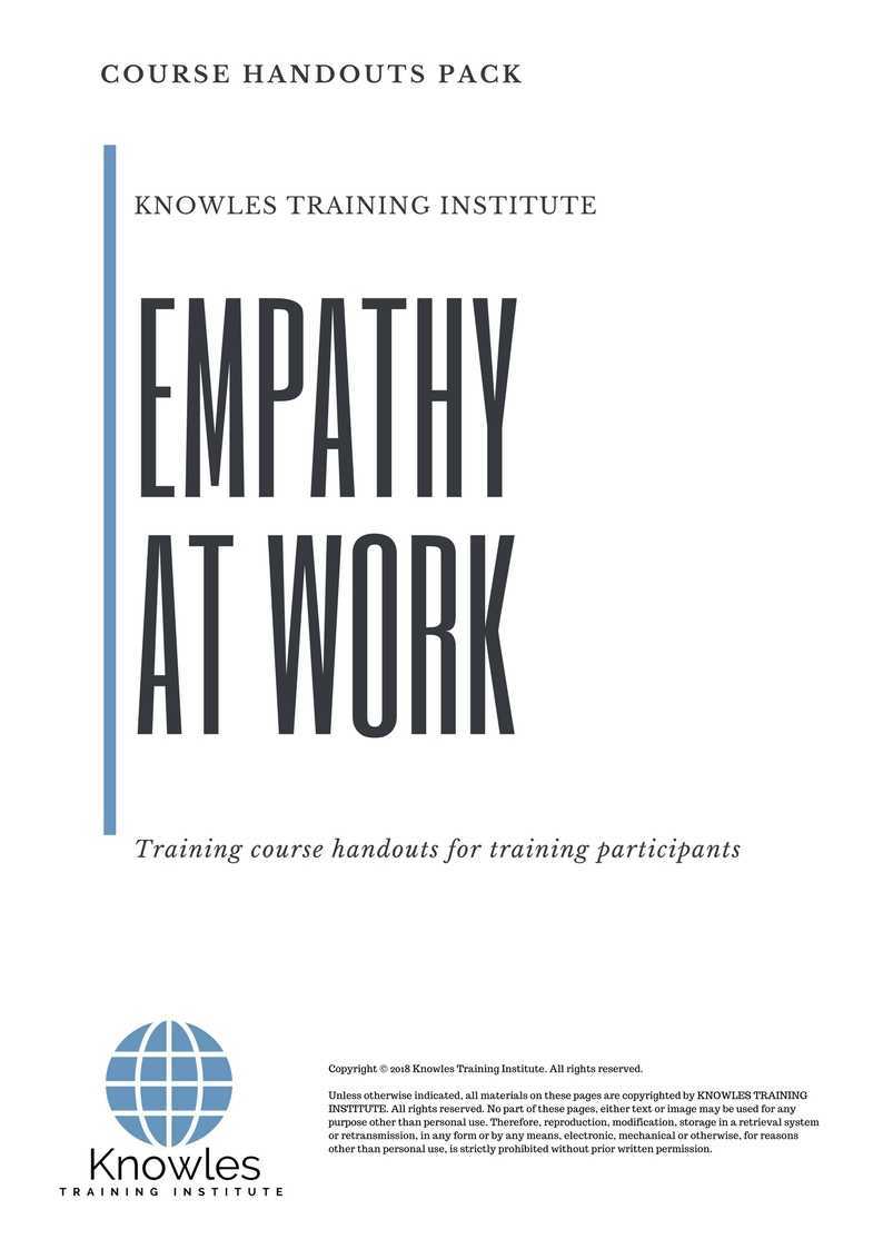 Empathy At Work Training Course in Sweden Handouts