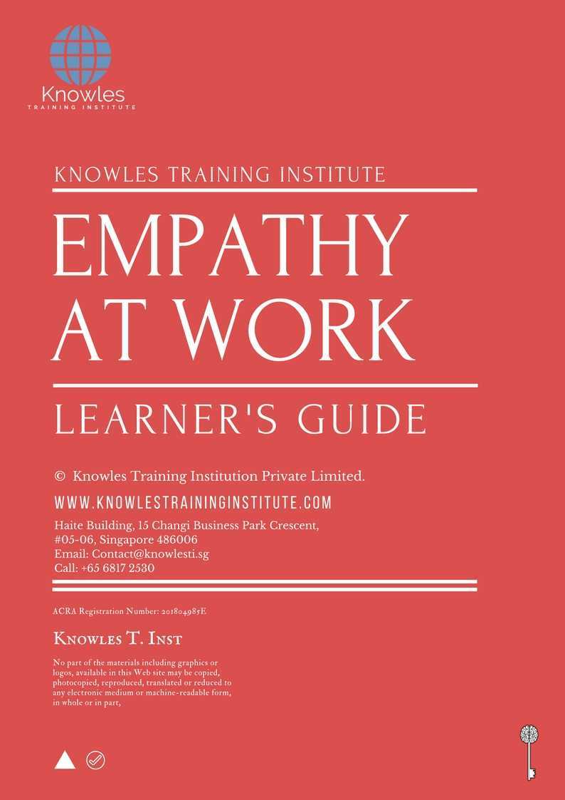 Empathy At Work Training Course in Sweden Learner’s Guide