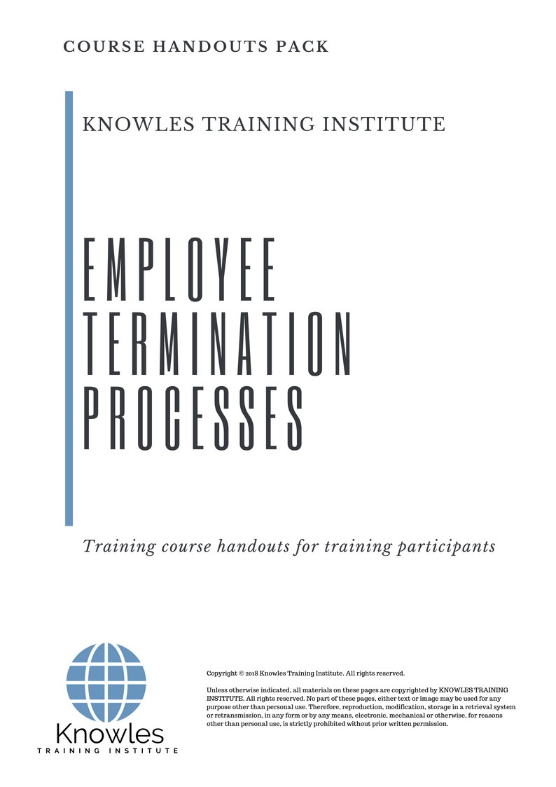Employee Termination Processes Training Course in Sweden Handouts