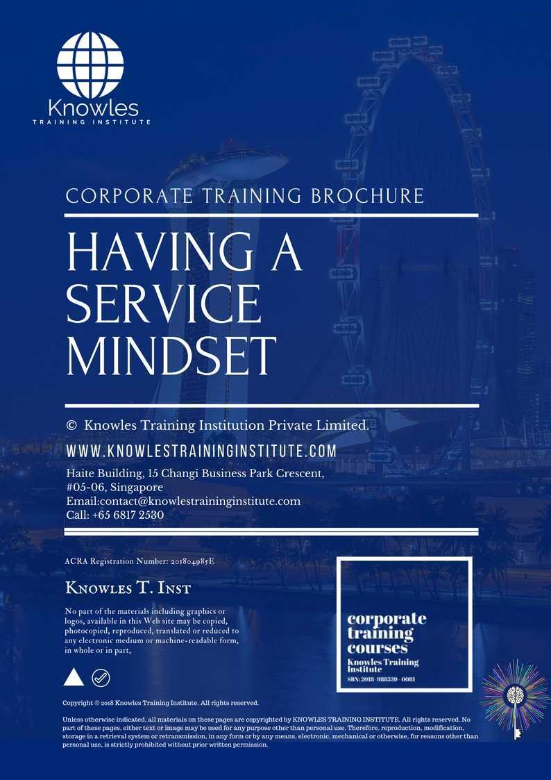 Having A Service Mindset Training Course in Sweden Brochure