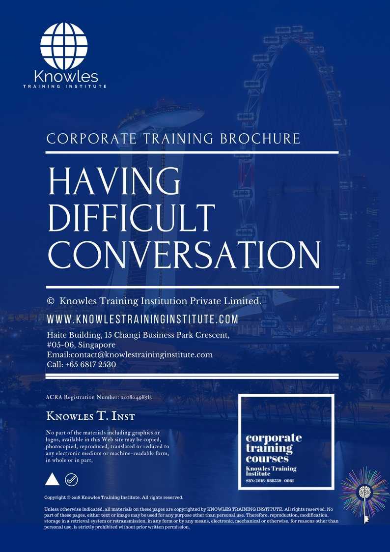 Having Difficult Conversation Training Course in Sweden Brochure