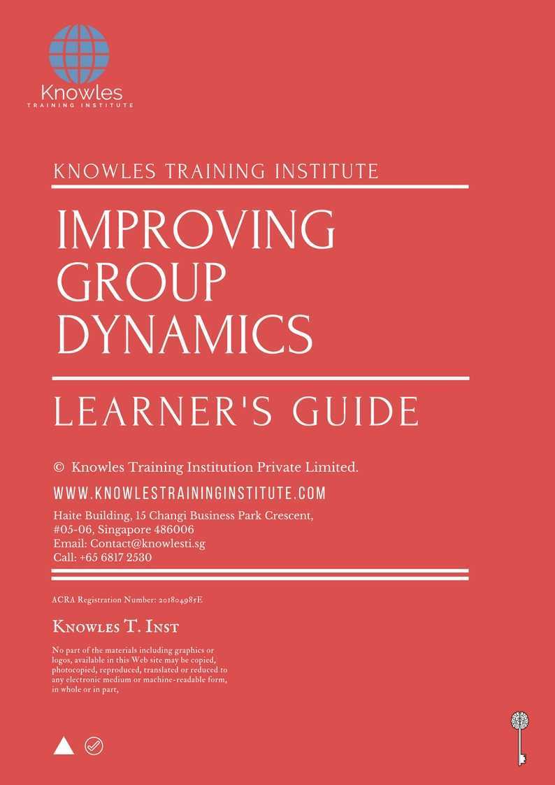 Improving Group Dynamics Training Course in Sweden Learner’s Guide
