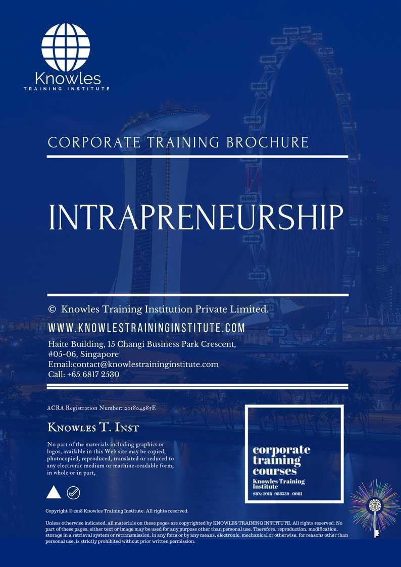 Intrapreneurship Training Course in Sweden Brochure
